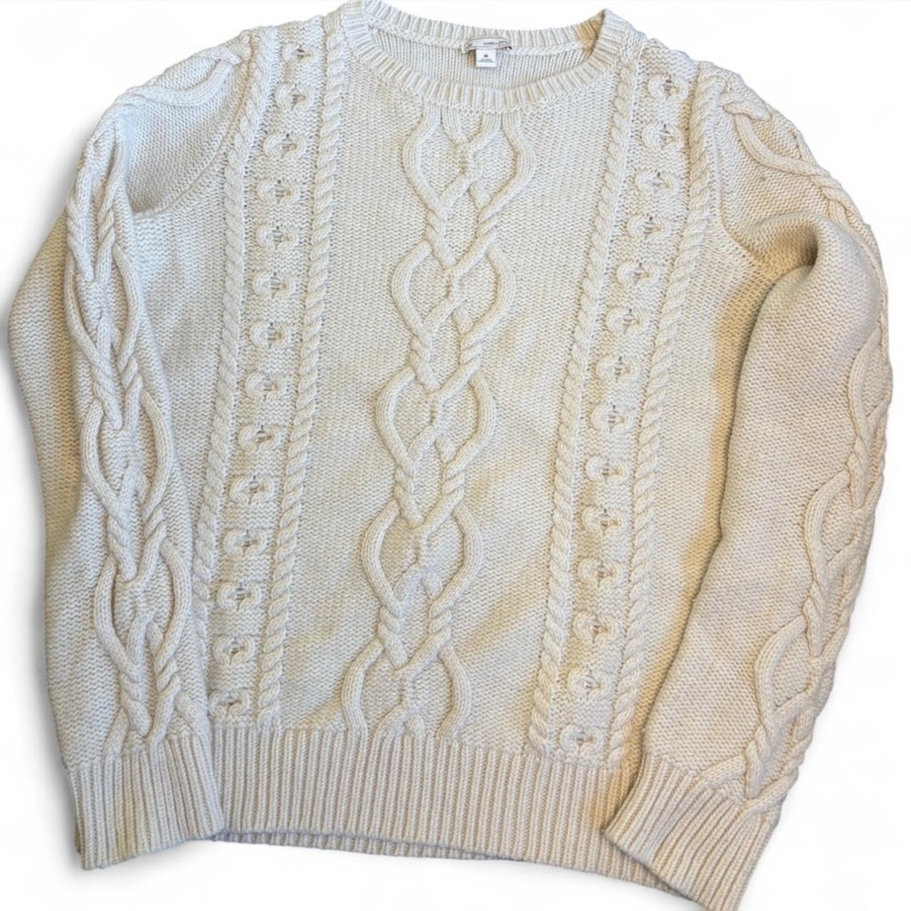 GAP Designed & Crafted Cable Knit Sweater – Snow Cap – Women’s M